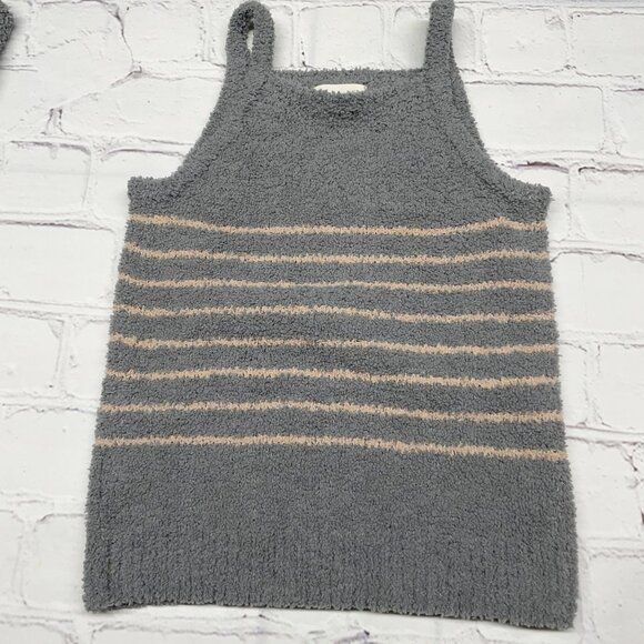 NEW 7AM Enfant Camisole + Cardigan Toddler 18-24 mos Gris & Pecan Striped Button - Picture 3 of 6